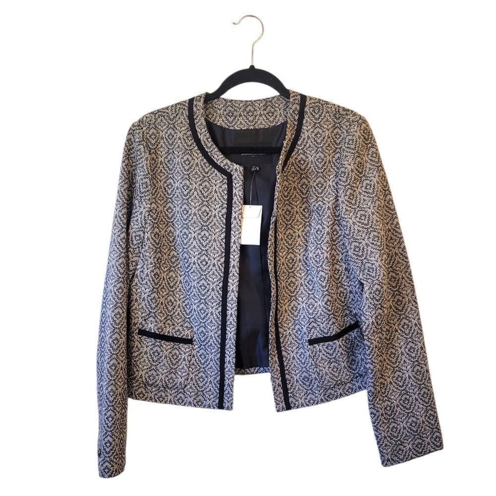Banana Republic Black & White Geometric Jacket Women's Size 12 NWT